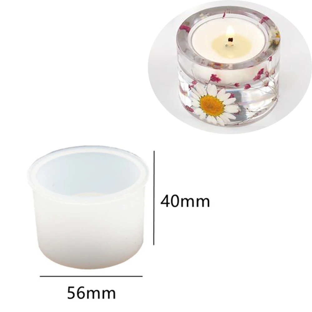 Concrete Tealight Holder Mold Terrazzo Candle Holder Silicone Mold for Transparent Epoxy Resin Ornaments,Home Clay Crafts Mould