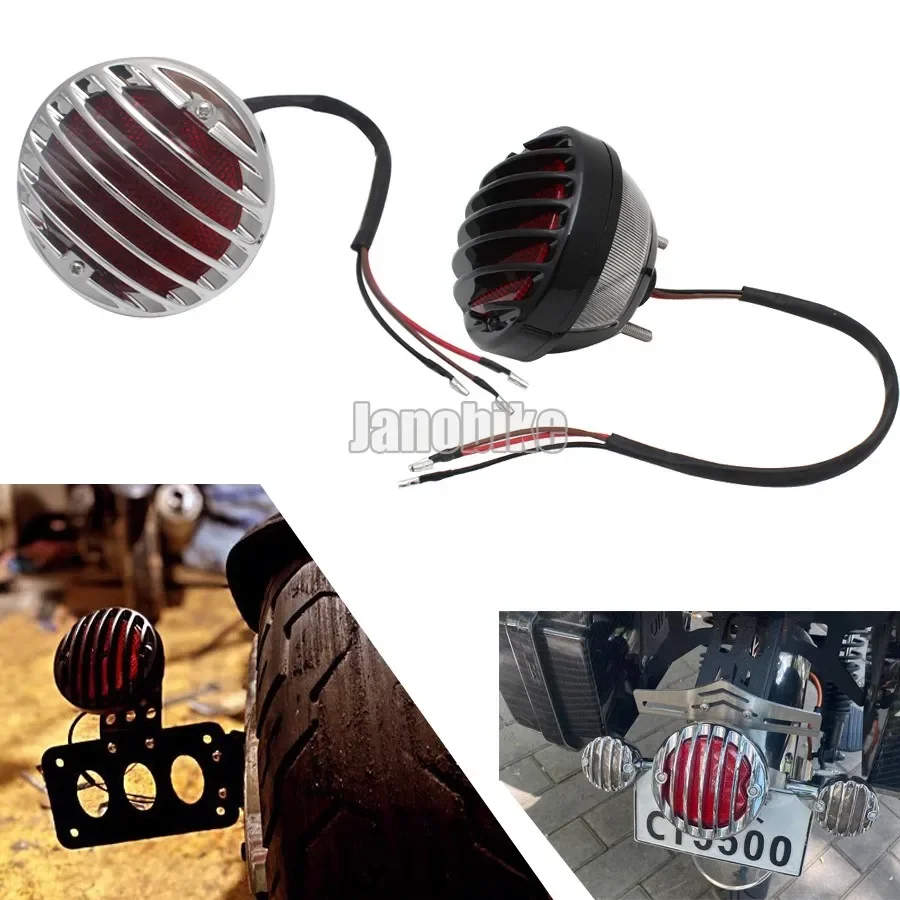 

Motorcycle Plastic Tail Light Red Lens Brake Lamp For Harley Honda Yamaha Suzuki Kawasaki Racer Chopper Bobber