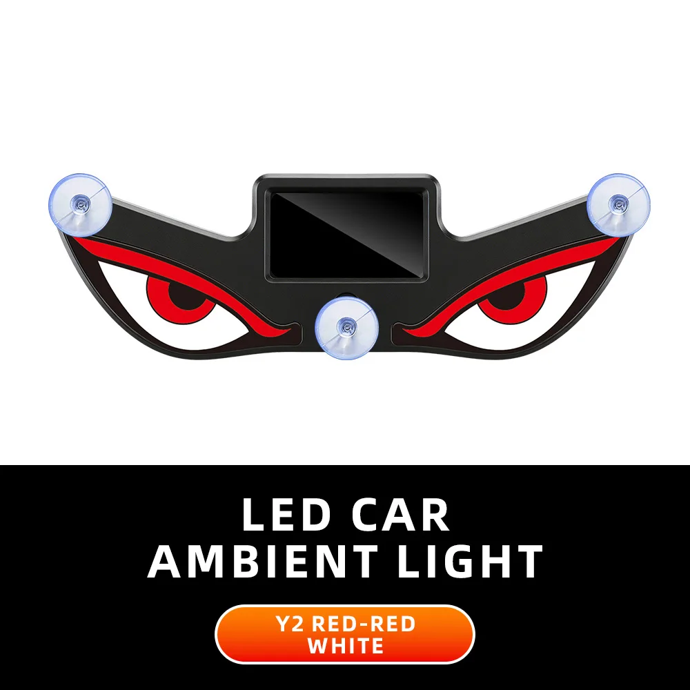 Coole DEMON EYE Ambientebeleuchtung Solarbetriebene Atmungsaktive Neonlichter Auto-Dekoration Heckscheiben-Atmosphärenbeleuchtung Auto-Zubehör