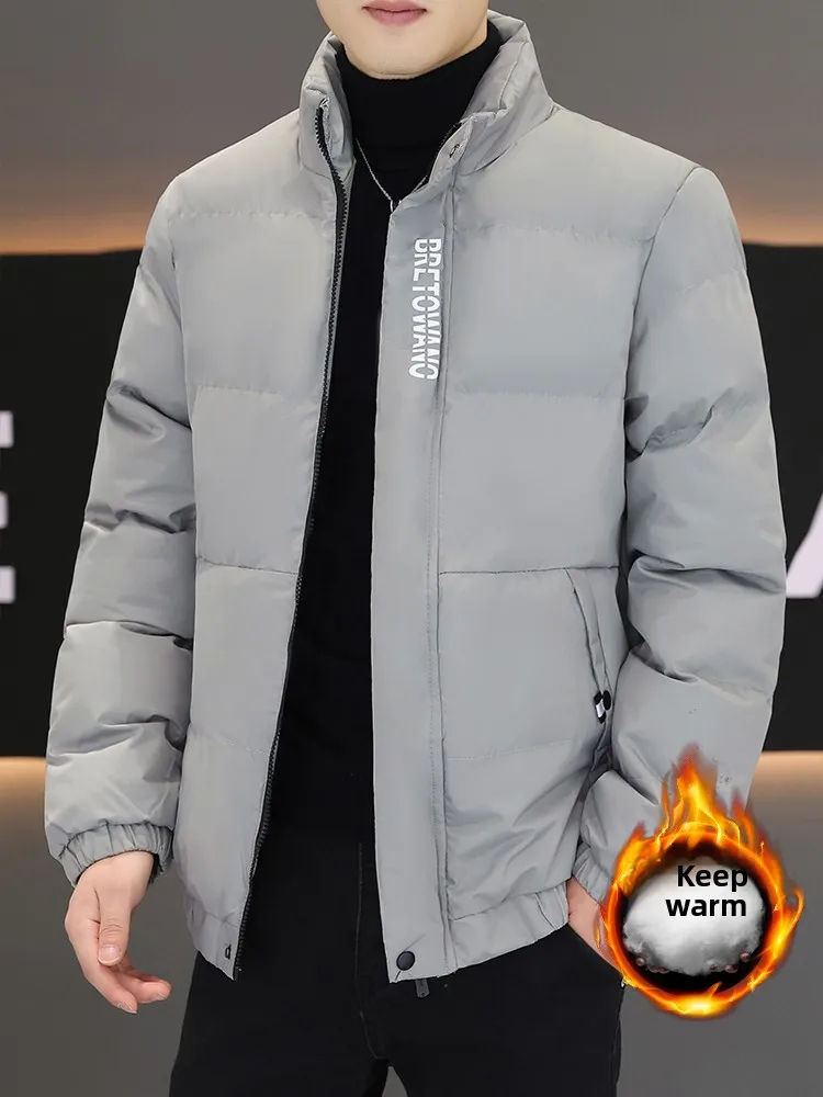 

Мужская утепленная хлопковая куртка с воротником-стойкой, зимняя, модная, брендовая, с высокой степенью защиты от холода, молодежная, удлиненная