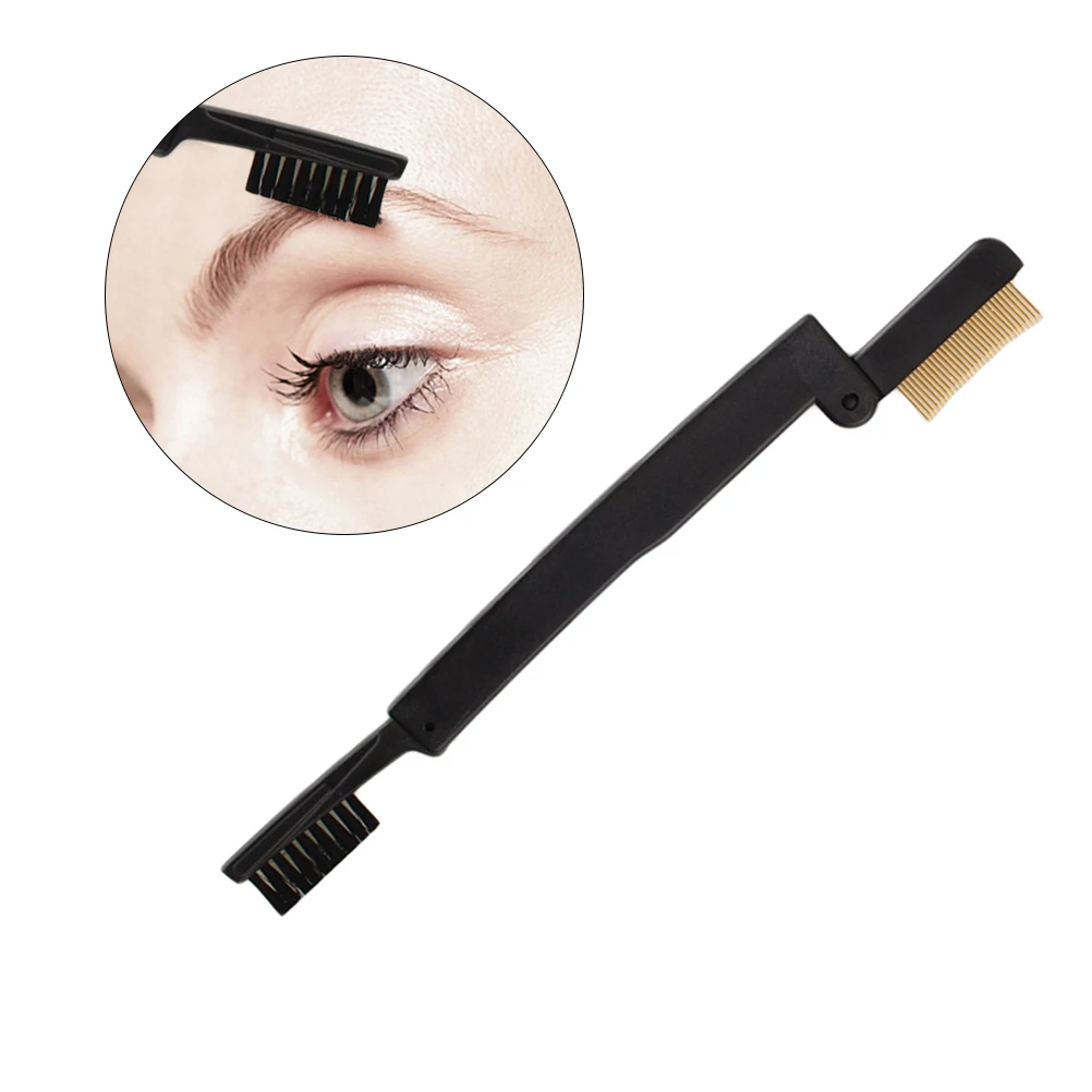 Peigne à sourcils pliant, brosse à cils, poignée Double face, outil de maquillage pour separer les cils, Mascara, Curling, Portable de voyage, 1 pièces