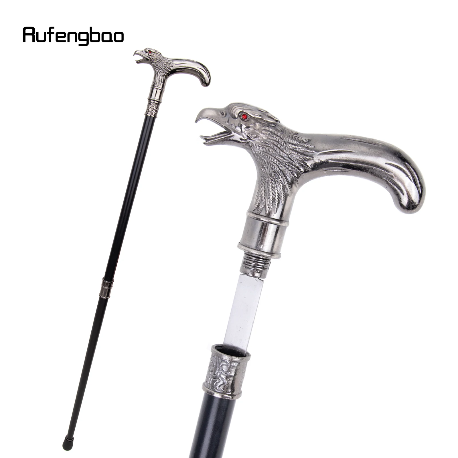 

Red Eye Eagle Walking Stick with Hidden Plate Self Defense Fashion Cane Plate Halloween Cosplay Crosier Vampire Stick 93cm