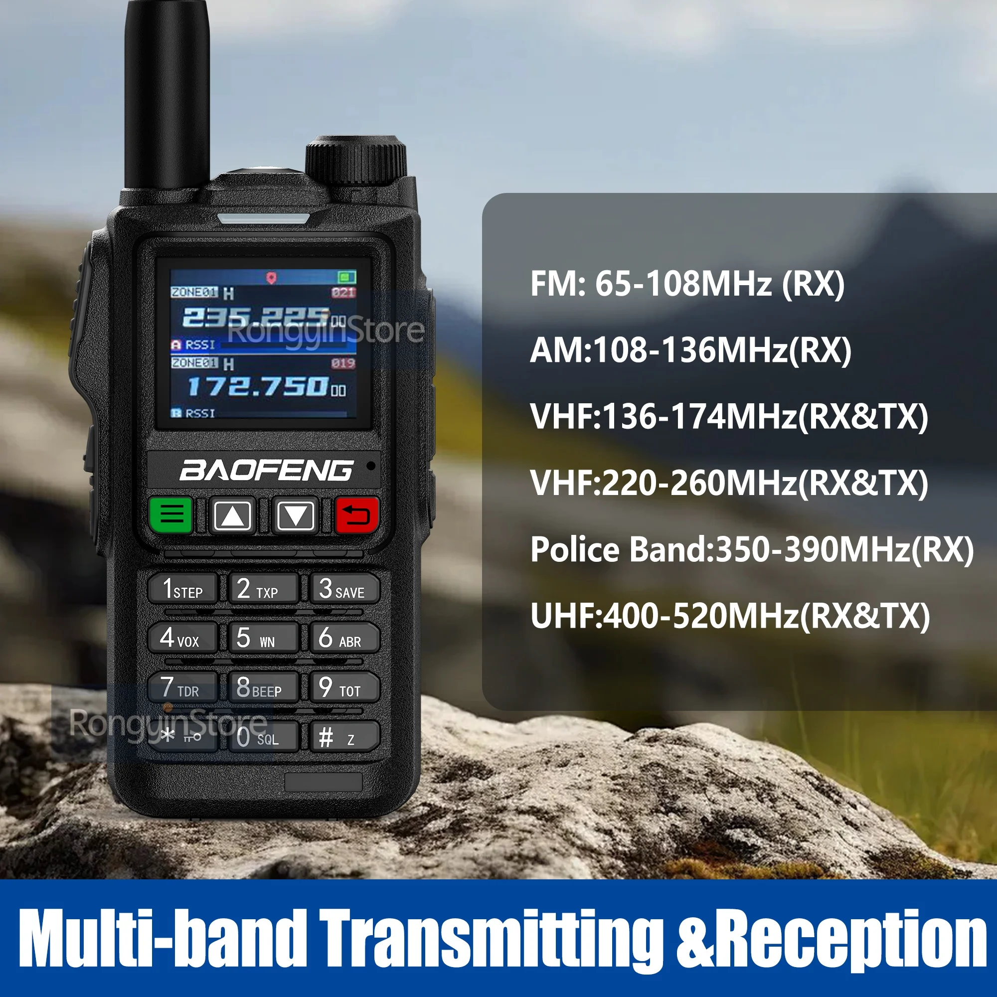 BAOFENG UV-18H GPS 6-bands hamradio NOAA USB-C/desktop opladen Tweerichtingsradio Lange afstand Draadloze kopieerfrequentie Walkie-talkies