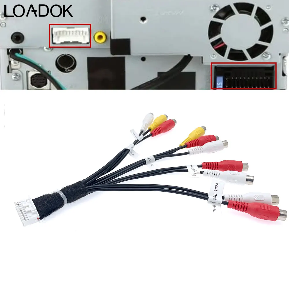 20 Pin Car Front Rear AV In AV Out RCA Harness Cable For Kenwood KVT-514 KVT-512 KVT-522 KVT-532 KVT-524 KVT-534 DVD Radio