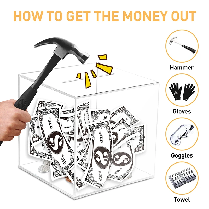 365 Day Acrylic Piggy Bank Money Bank For Adults Must Break To Open Transparent Money Saving Enduring Money Bank Study Money Box