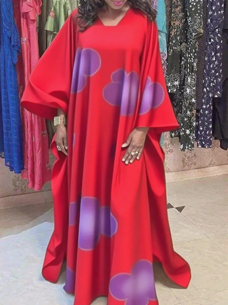 

African celebration printed robe, elegant traditional formal attire, seasonal banquet dress