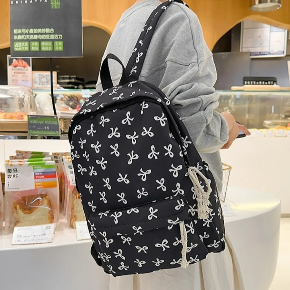 Nylon Bow Backpack Large Capacity Japanese Style Students School Bag Storage Bag Lightweight Teenagers Shoulder Bag Ladies/Girls