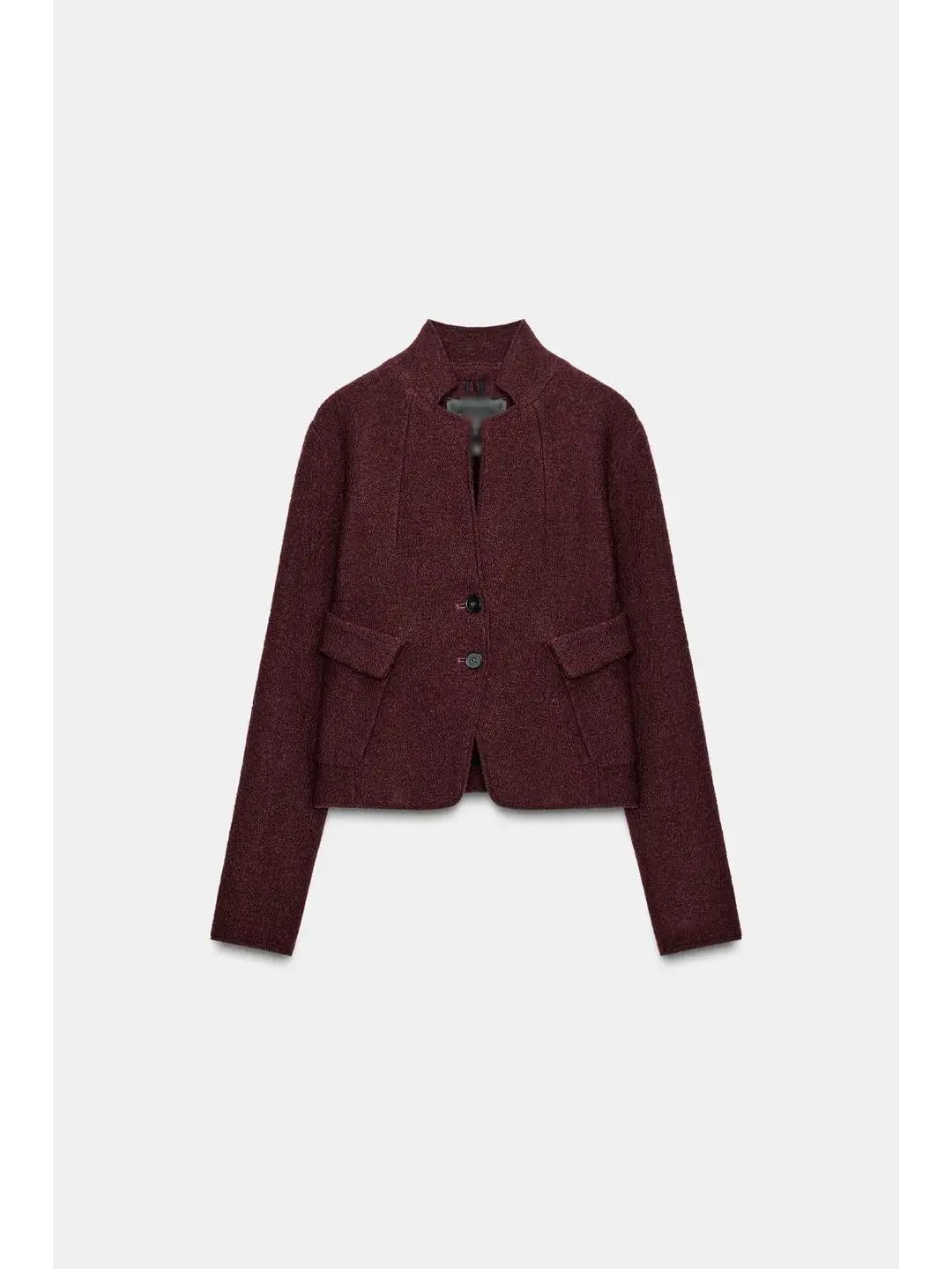 معطف Ele Sle بقصة ضيقة طويلة Sve بياقة واقفة وزر وتفاصيل دائرية من الصوف ملابس خارجية للنساء للتنقل بطول مناسب