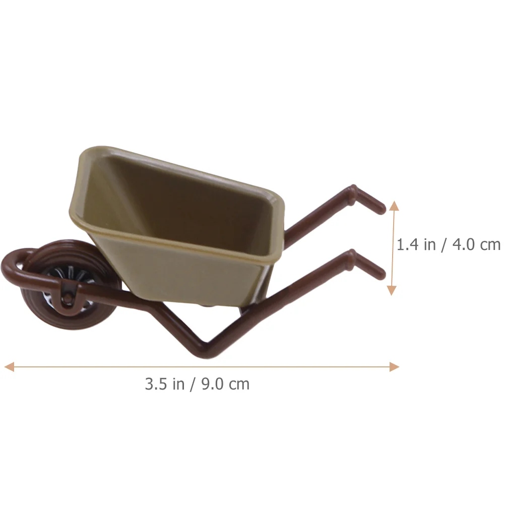 6 Pcs Mini Plastic Cart House Wheelbarrow Trailer Miniature Model Micro Garden Decors Child Toys