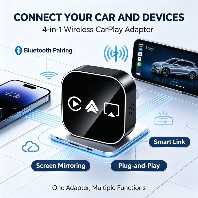 Vehicle Screen Cast Unit Daily Drive Low-Latency Mirroring Wireless Plug Play Tool
