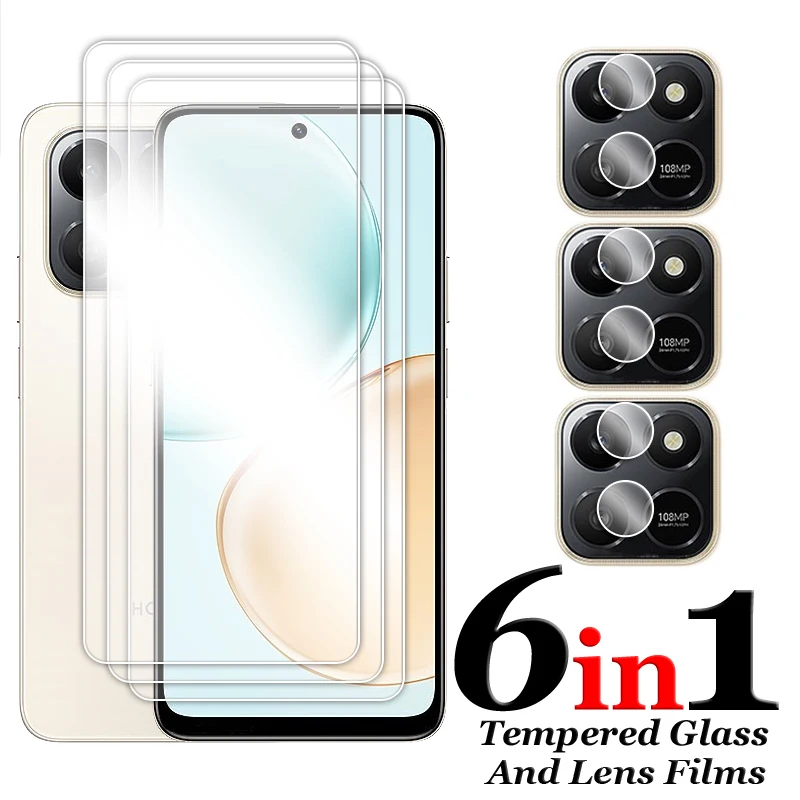 

For Honor X7d Glass Full Glue Clear Screen Protector For Honor X7d 4G 5G Tempered Glass For Honor X7d 5G 4G Lens Film