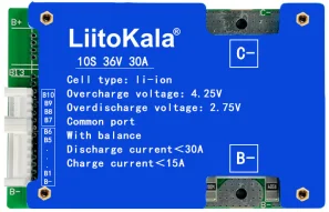 LiitoKala BMS 10S/13S/16S/20S 36 فولت/48 فولت/60 فولت/72 فولت 30A شاحن بطارية ليثيوم أيون لوح حماية بطارية BMS مع وظيفة التوازن