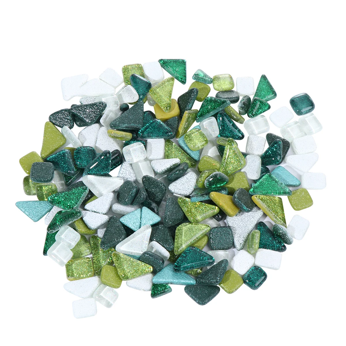 

500g Crystal Water Granules Irregular Glitter Smooth Durable Mosaic Stones Green White Handmade DIY Craft Decoration