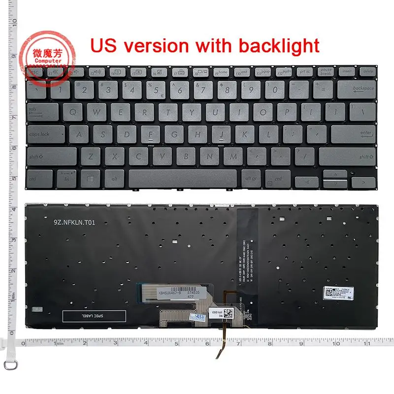 

New LA/US/RU Keyboard for ASUS ZenBook flip 14 UX462 UX462DA UM462 0KNB0-262NUS00 Backlit