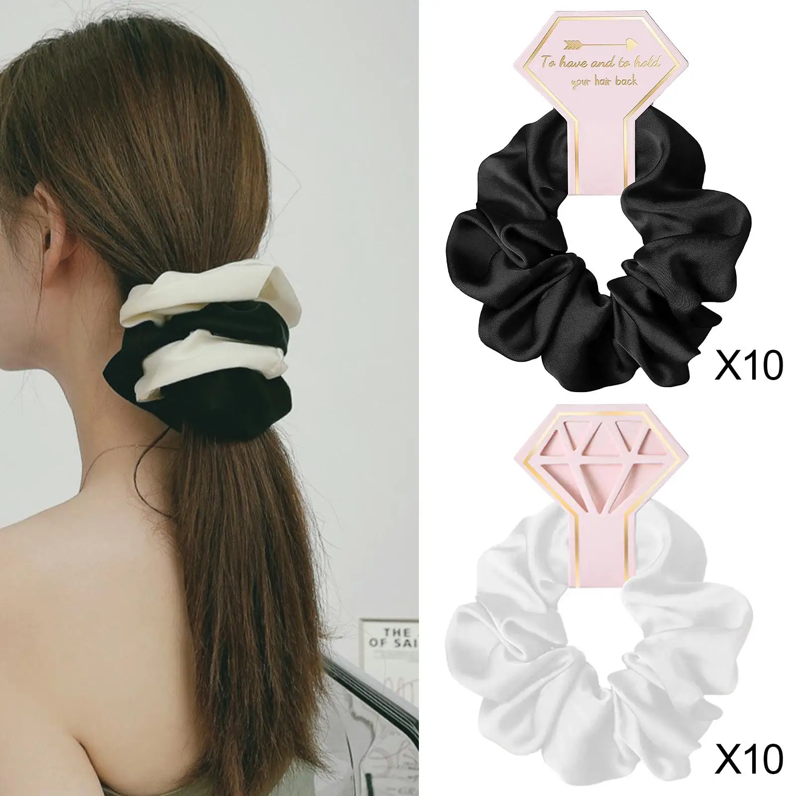 伸縮性のあるヘアゴム20個入り、ヘアアクセサリー、ヘアバンド、ブライズメイド用シュシュ