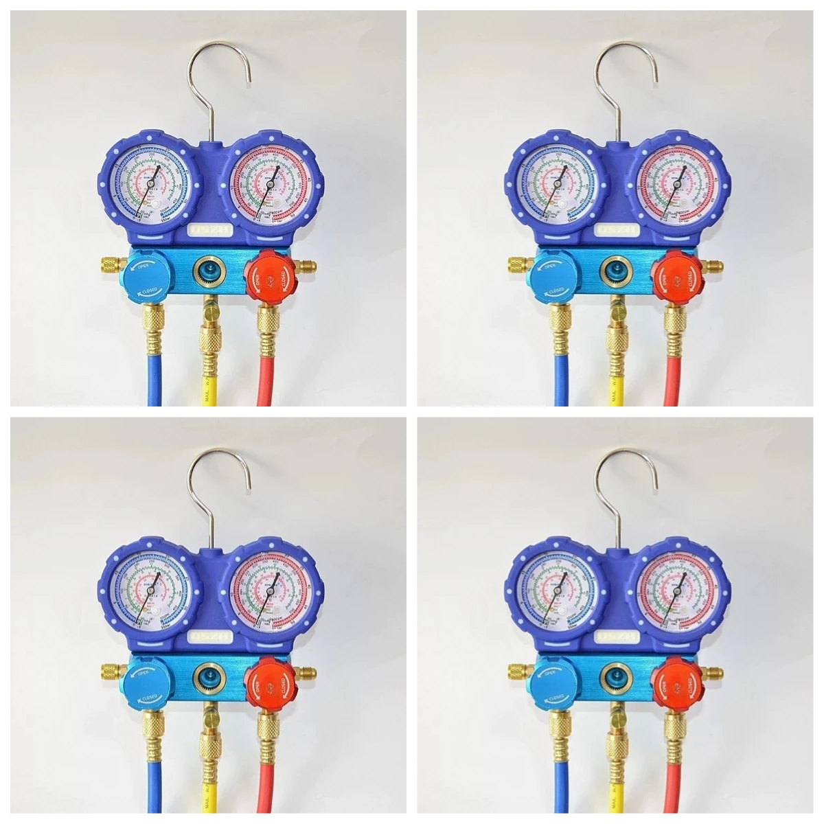 Group WK-P6002S Precision Anti-collision Refrigerant Snow Pressure Gauge Liquid Filling Double Gauge R410A