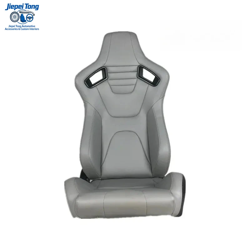 

Универсальное откидное сиденье для баррель-рейсинга из серого ПВХ с внешней отделкой из карбоновой кожи