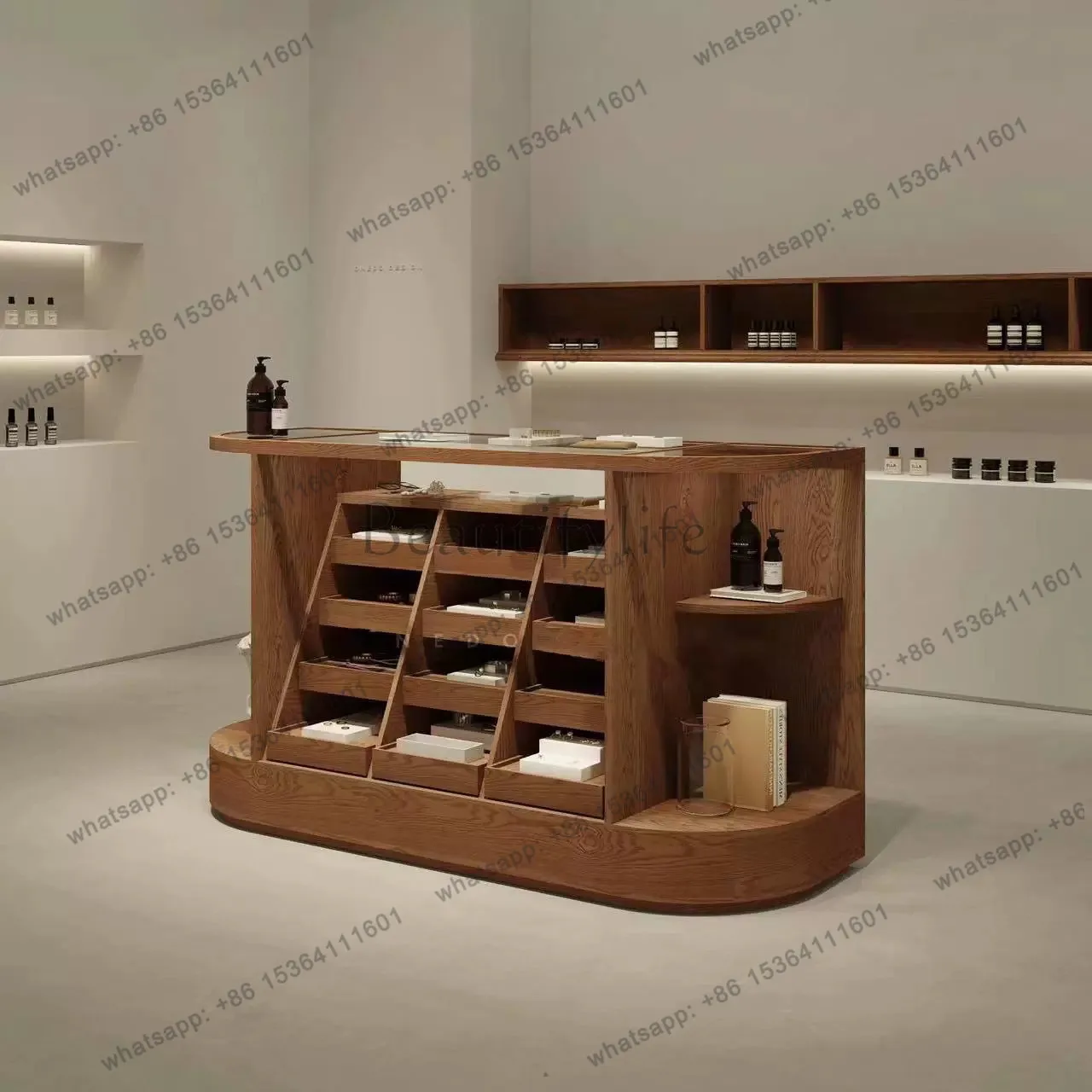 Best Seller Retro Display Nakajima Cabinet Arc Jewelry Silver Jewelry Against The Wall Showcase Photo Booth