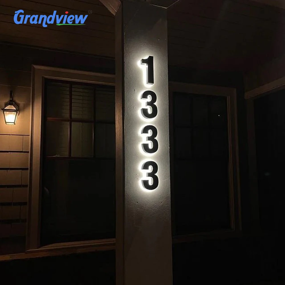 

Acrylic Neon Light Hotel Number Plates Address Door Signage Board for Home and Car for Advertising