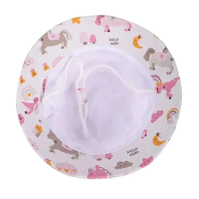 New Panama Summer Baby Sun Hat for Girls and Boys Beach Sun Cap Outdoor Children Bucket Hat Cartoon Autumn Kids Fisherman\'s Cap