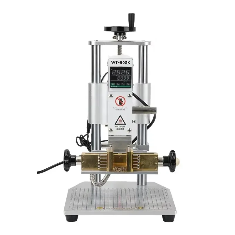 Multifunctional Large Base,Double Pole Column Manual Bronzing Machine Leather Logo Embossed T Slot Hot Stamping Machine