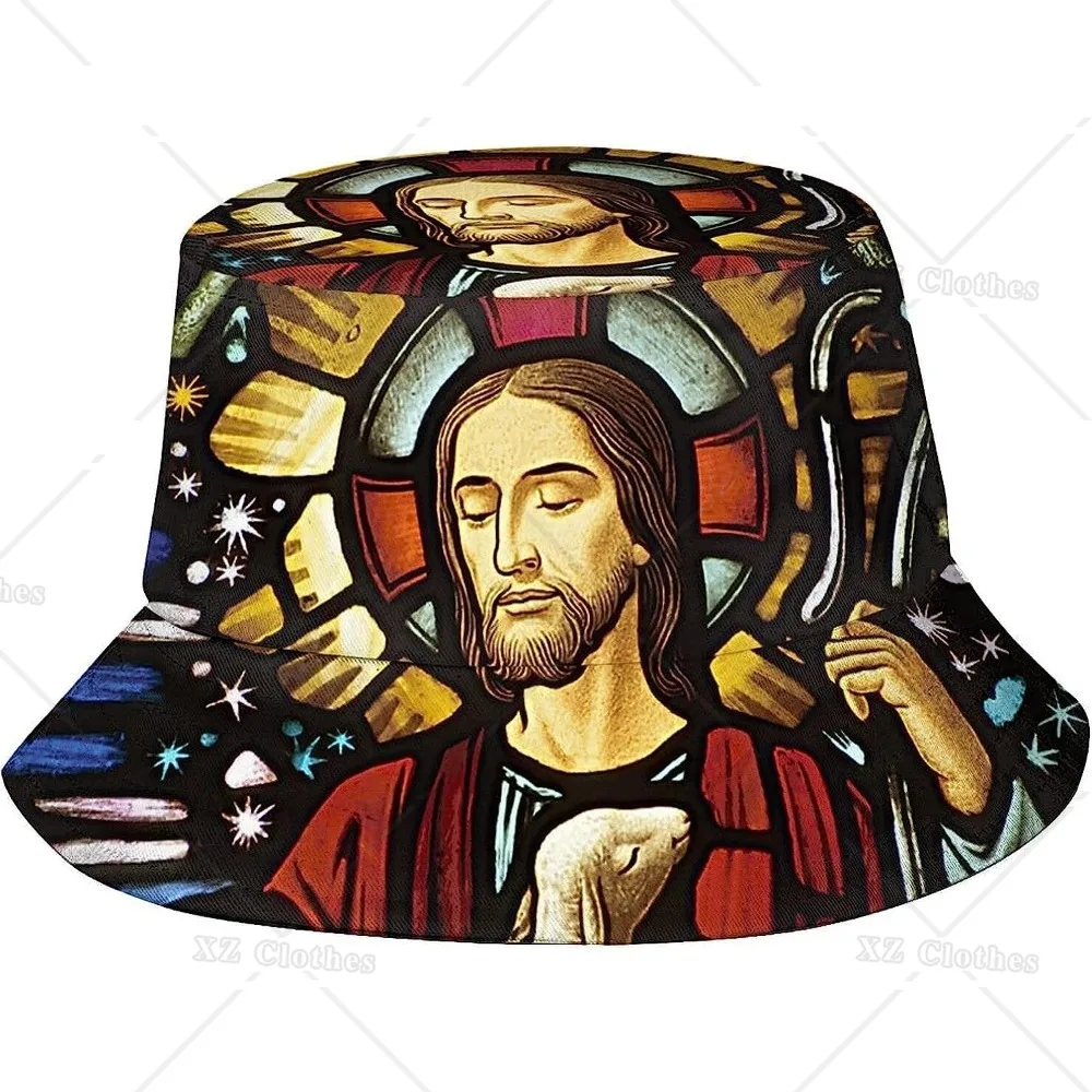 

Christian Jesus Cross Bucket Hat for Women Men Teens Beach Outdoor Fashion Packable Sun Cap Fishing Caps for Fisherman