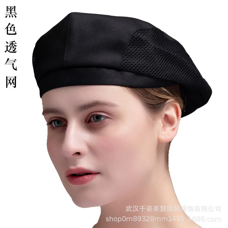 Denim Beret Milk Tea Restaurant Hot Pot Restaurant Waiter Hat Dining Kitchen Chef Work Cap Breathable