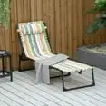 

Bla Metal Outdoor Chaise Lounge With 4-Position Adjustable Backrest For Patio, Deck, And Poolside
