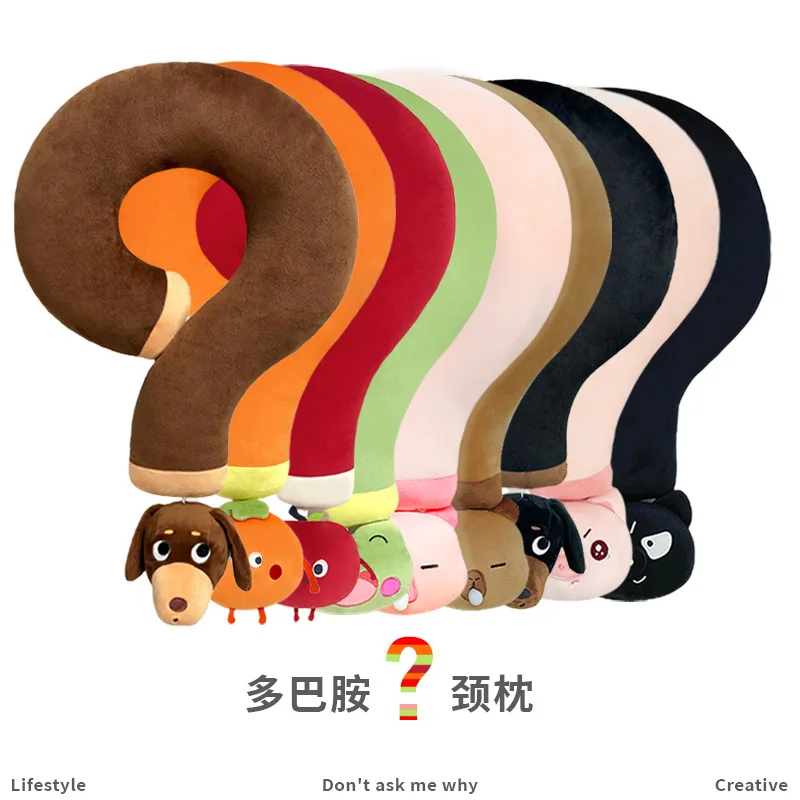 Question Mark Pillow Sleeping Pillow Office Nap Pillow Sausage Dog Kapibala Shaped Design Soft Skin Friendly Comfortable Cute