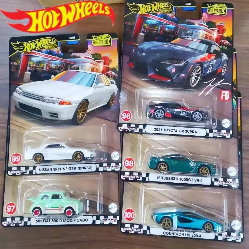 

Оригинальный автомобиль Hot Wheels Boulevard 20 2024 Mix 2 GJT68 V, чехол Toyota Mitsubishi Nissan GTR 1/64, литая под давлением модель автомобиля, игрушка для мальчика