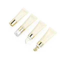 Wholesale New 10/15ml Cosmetic Soft Tubes Pearly Beige Lipstick Bottle Eye Cream Sample Tube Eye Massage Bottle Roll on Bottle