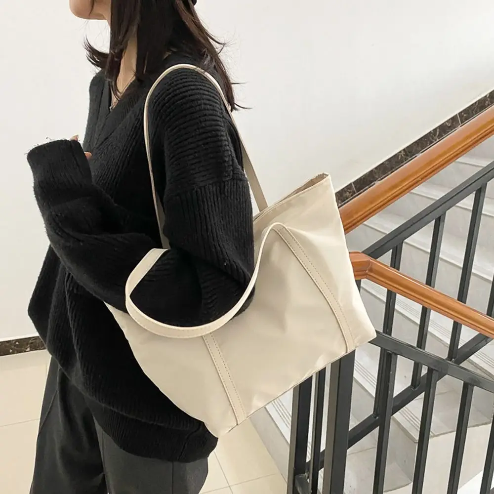 Simple Shoulder Bag Handbag Oxford Top Handle Totes Female Large Capacity Shopping Street Zipper Bags for Women Handbags