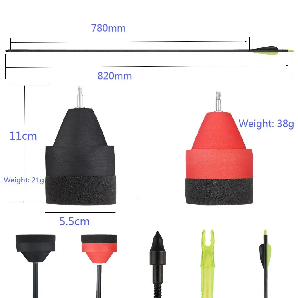 Boogschieten Glasvezel Pijlen met Spons Schuim Pijlpunten Jacht Doelspel Oefen Broadheads Tips voor Boogschieten Schietspellen