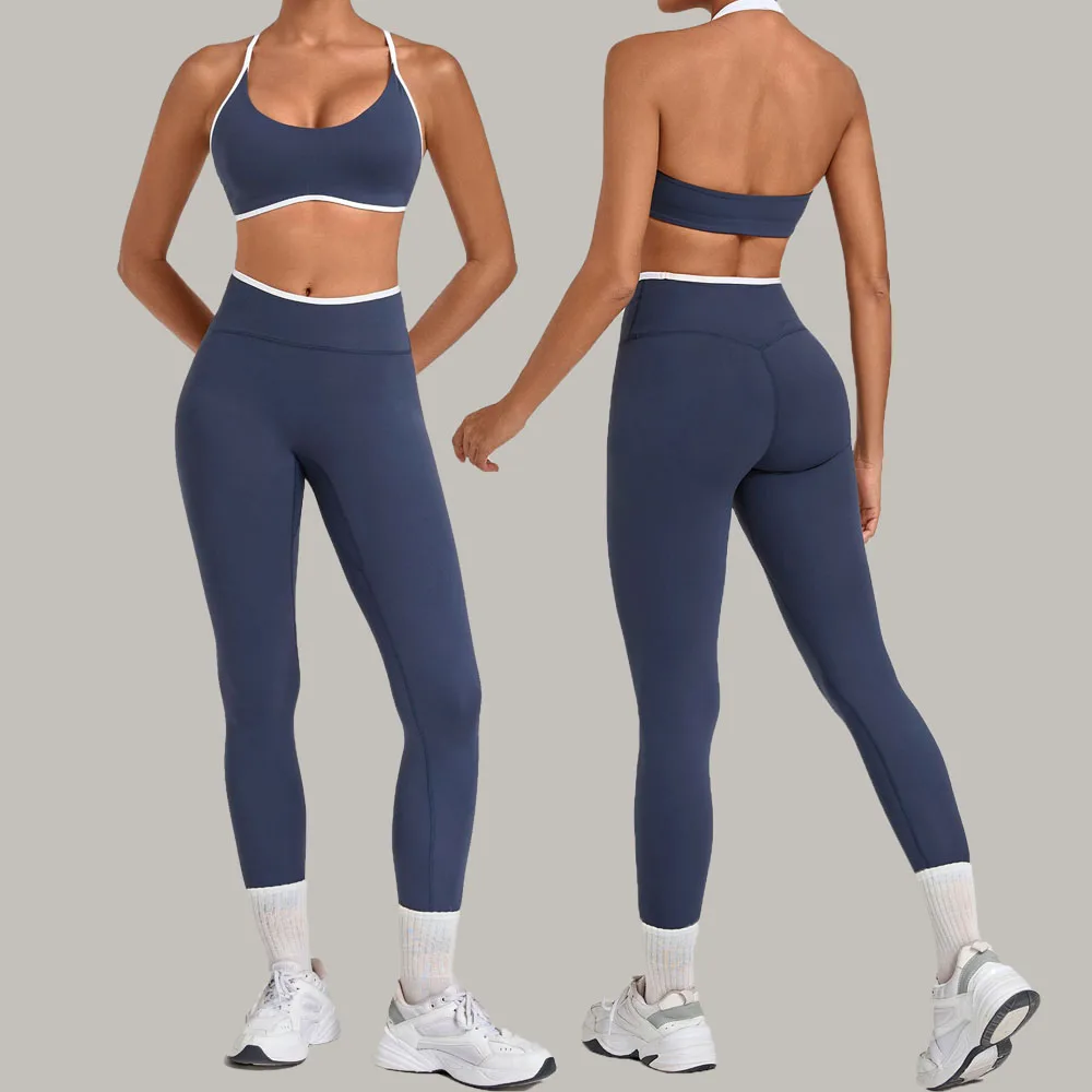 Yoga Suit Sexy Camisole Beautiful Back High Waist Lift Butt Tight Fitting Sports Set Women's Training Running Sports Fitness Set