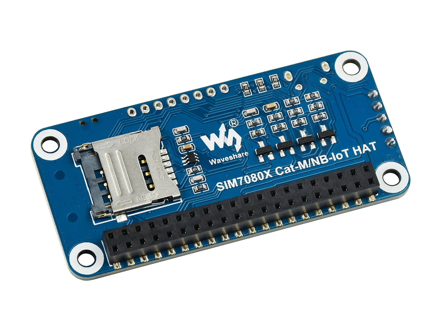 SIM7080G Cat-M/NB-IoT HAT,B-IoT/Cat-M(eMTC)/GNSS HAT for Raspberry Pi, Based on SIM7080G, Globally Applicable