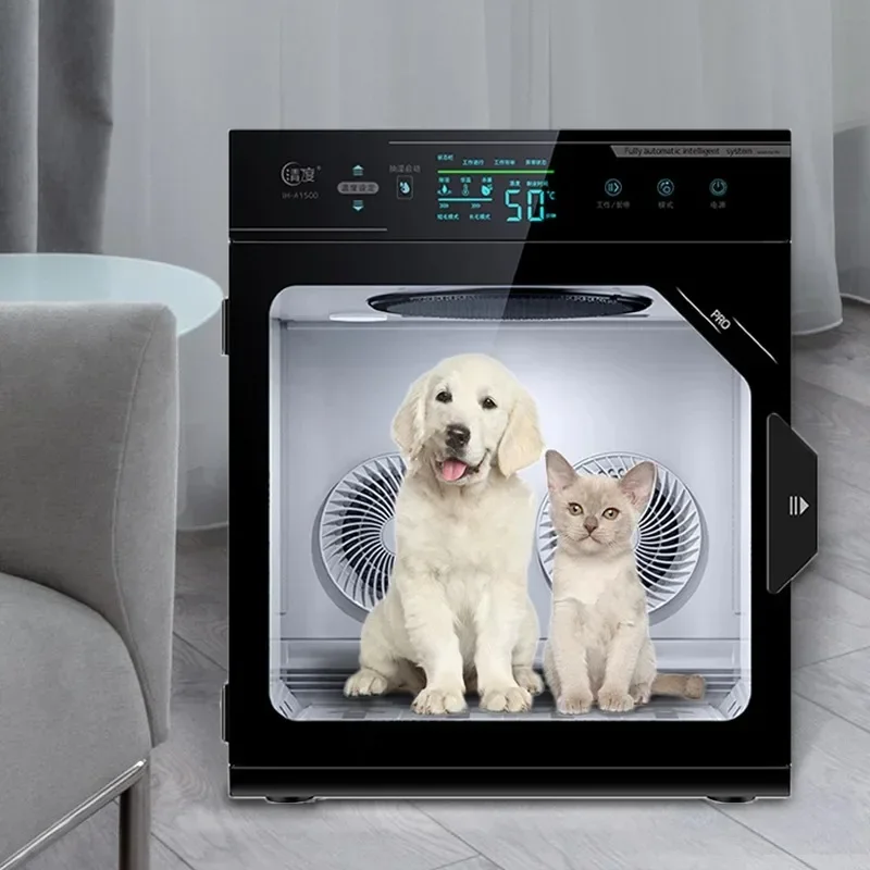 Caja De Secador De Pelo Industrial De Alta Velocidad, Control De Temperatura Digital, Luz UV Para Perros Y Gatos, 2 En 1