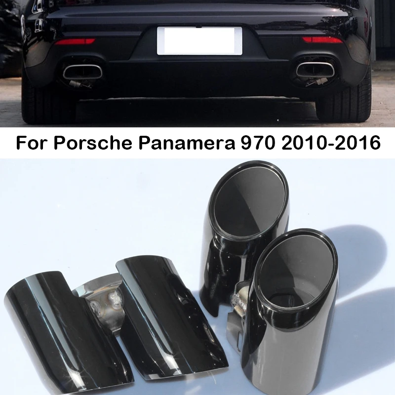 

For 2010-16 Porsche Panamera 970 Car Double Outlet Exhaust Tailpipe Muffler Tube Stainless Steel Installation of snap fasteners