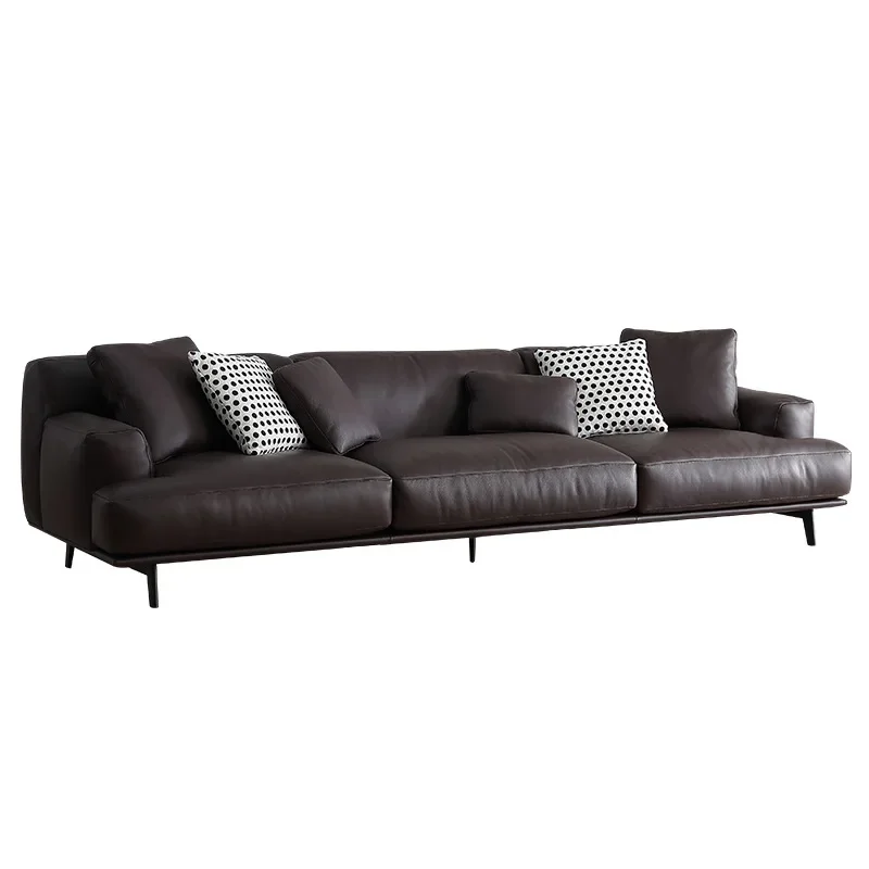 

One-character straight row size apartment modern simple Italian minimalist down living room fabric sofa