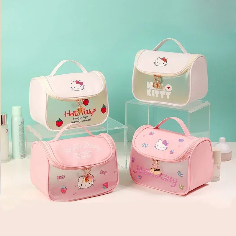 Olá Kitty Bonito Sacos Cosméticos, Caixa De Armazenamento Sanrio, Kawaii Bolsa De Higiene Pessoal, Make Up Case, Batom Bag, Maquiagem Bolsa Organizador, Zipper