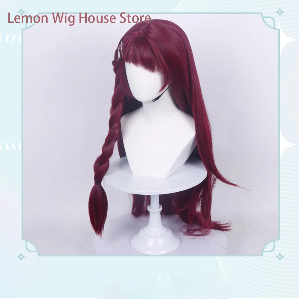 Picture 6: High Quality Anime Cosplay Wig 85cm Long Pre Braided Wine Red Wig for Women Daily Cosplay Wigs Heat Resistant Synthetic Wig