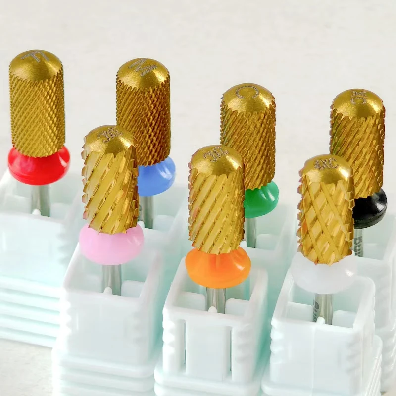 Magibling grande barril pro prego brocas de carboneto ouro fresa invertido durável granding polimento acessórios ferramentas 4xc