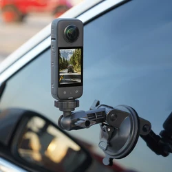 Suction Cup Mount 360 Rotation Camera Car Holder 1/4 Screw for Go Pro DJI OSMO Action 6 4 5 Pro NANO Insta 360 X5 X4 Phone Hold