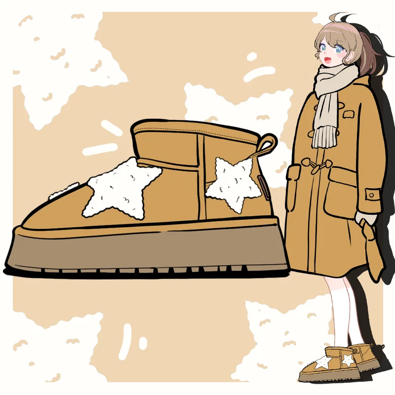 

Amy and Michael 2025 Winter New Fashion Trendy Women Chunky Snow Boots Female Keep Warm Plush Shoes Cotton Padded Ankle Boots