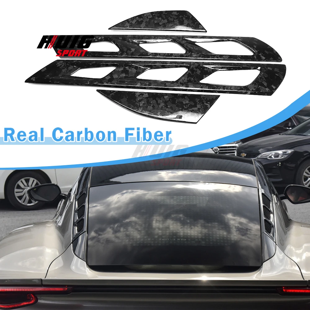 Forged Carbon Fiber For Lotus Emira 2022 2023 2024 Exterior Engine Roof Hood Air Vent Scoop Frame Cover Sticker Trim Accessories