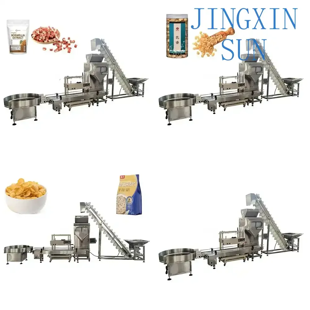 Semi Automatic Vertical Weighing Filling Packing Machine for 1kg 2kg Pouch Bag Bottle Can Sugar Salt Packaging Equipment for
