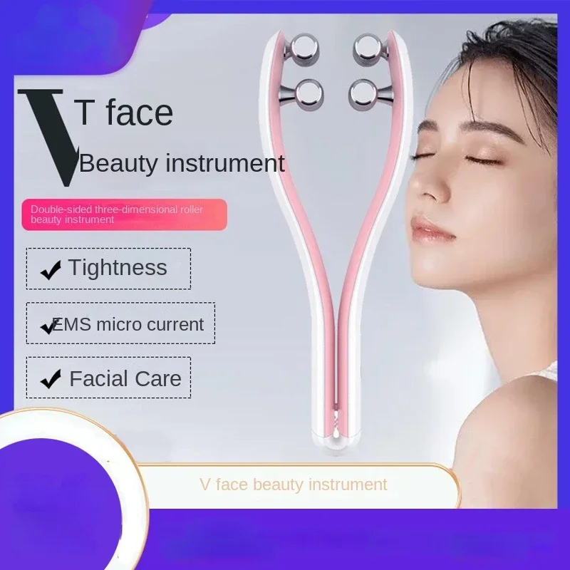 

EMS Facial Roller Massager V-face Micro Current Massage Slimming Face Lifting and Firming Beauty Instrument