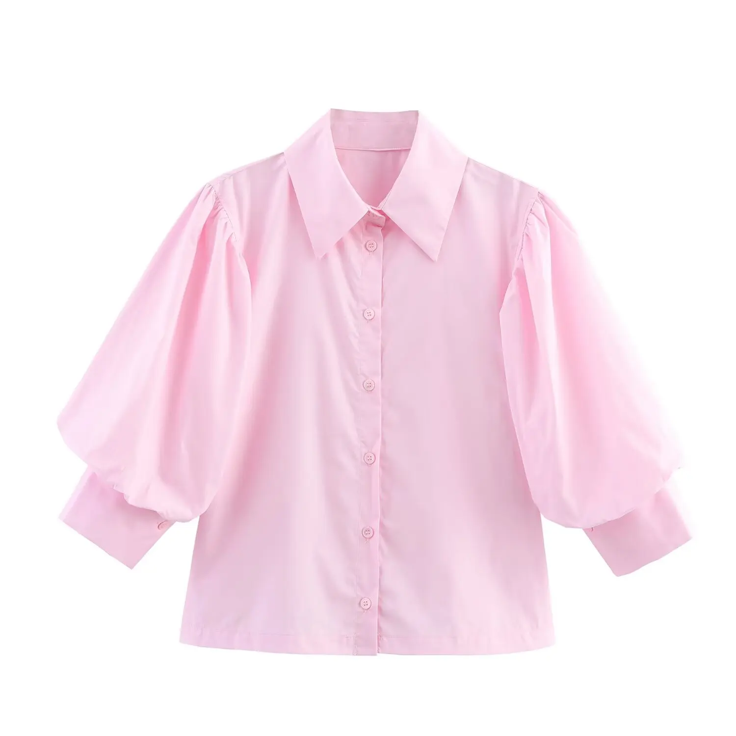 JNLEAOG Autunno delle Nuove Donne Faion Design di Seta irt Loose Fit Lungo Sve Traspirante Sottile Fibra di Poliestere Flip Collare irt