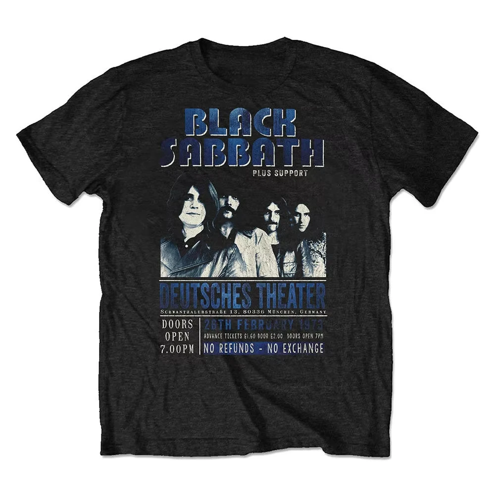 Y2k New Arrival Mens Clothes Tee Shirt Homme Graphic T-Shirts Men T-shirt for Men Ropa Hombre Black Sabbath Band Music Tour