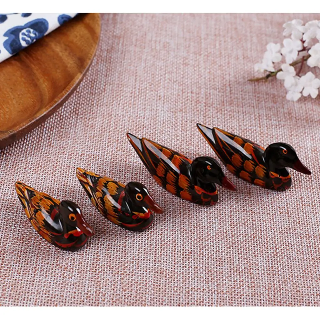 

2 Types Natural Wooden Duck Chopsticks Holder Stand Leaf Shape Chopstick 1 Pair