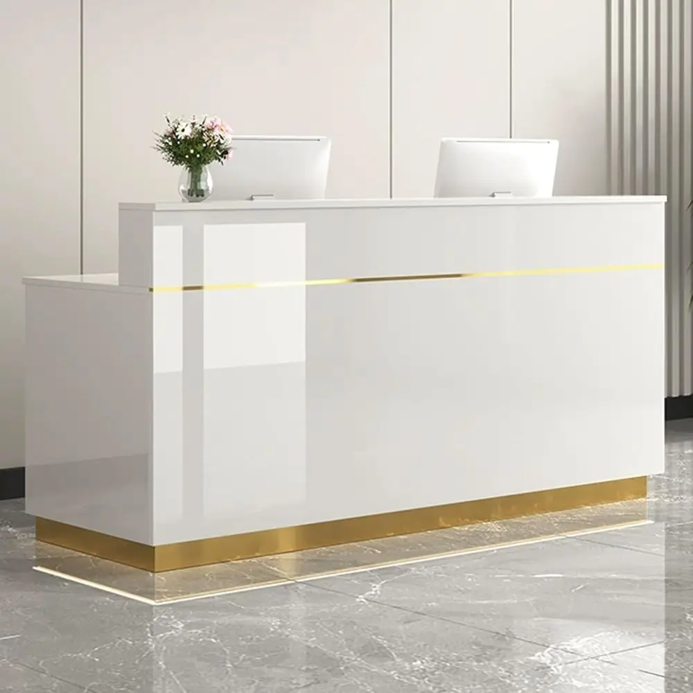 

JKGHK Retion Desk, ront Desk Retion Counter with Locking Der, Retail Counter with Storage Cabinet, Simple Retail Counter Checkou